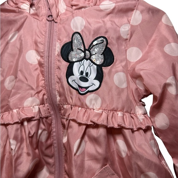 Disney Junior Toddler Girl Minnie Mouse Rain Jacket Size 18 Months Pink - Picture 2 of 10